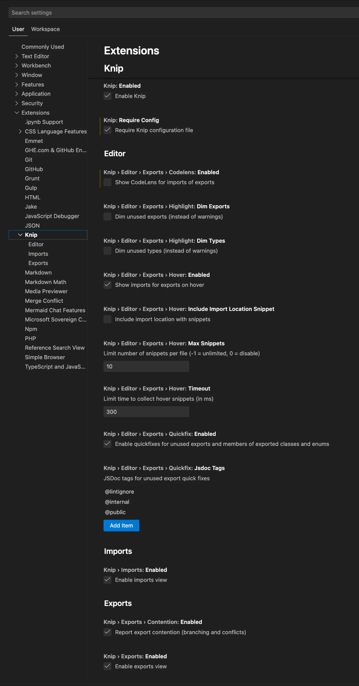 VS Code Extension Settings